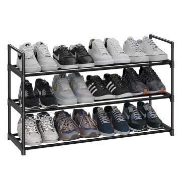 Meuble à chaussures - empilable - 92x54x30 cm - noir