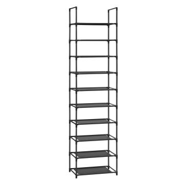 Meuble à chaussures - 10 niveaux - pour 20 paires de chaussures - noir - système de rangement - armoire à chaussures
