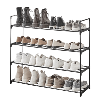 Meuble à chaussures - empilable - 92x113x30 cm - noir