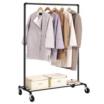 Portemanteau mobile - 1 rail - noir