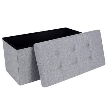Pouf - pliable - sans pieds - tisus - 76 cm - gris clair