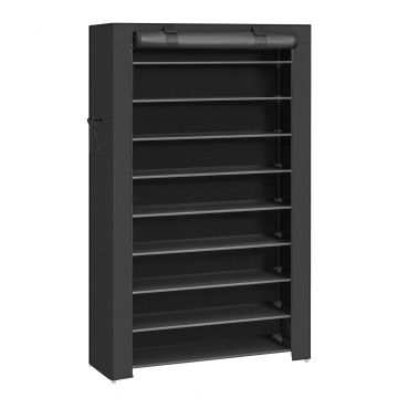 Meuble à chaussures - 40 paires de chaussures - 88x160x28 cm - noir