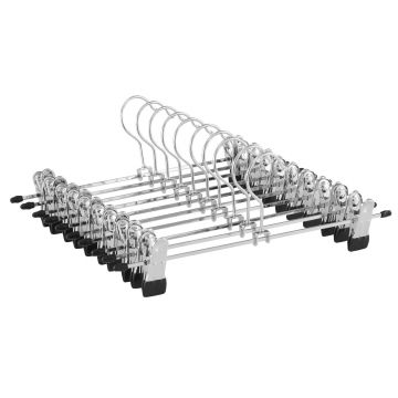 Cintres antidérapants - large - 40 cm de long - pinces réglables - 20 pièces - gris argent