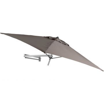Easysol - parasol mural - carré - 200 x 200 cm - taupe