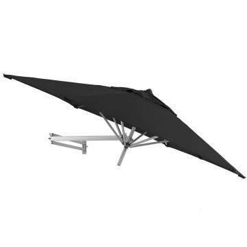 Parasol mural - Hexagonal / Rond - Parasol pour mur ou clôture - Diamètre 250 cm - Noir