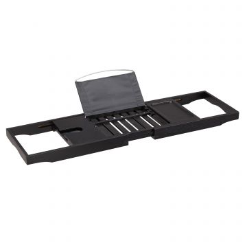 Étagère de bain - extensible - avec porte-livre - noir