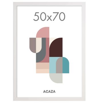 Cadre photo - 50x70 cm - Bois MDF - Blanc