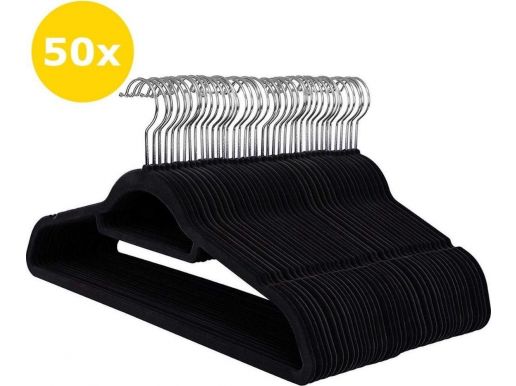 Cintres antidérapants - pliables - crochet rotatif - 50 pièces - noir
