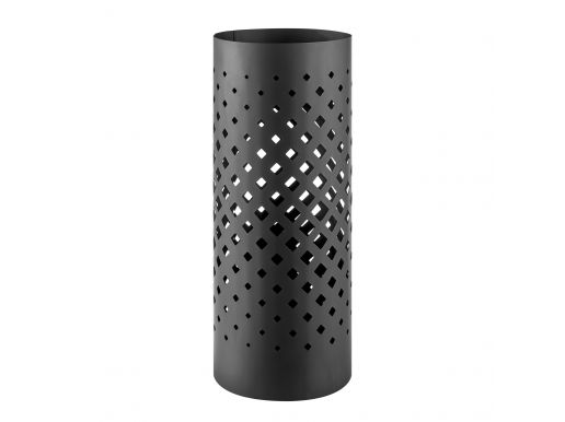 Bac à parapluie métallique rond design - motif en trou - avec réservoir d'eau - noir