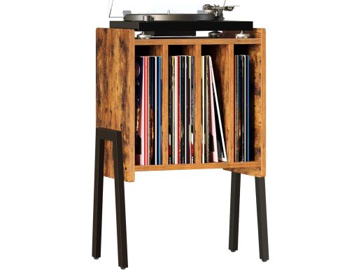 Système de rangement LP - étagère à vinyles - support LP - support vinyle - MDF - brun vintage