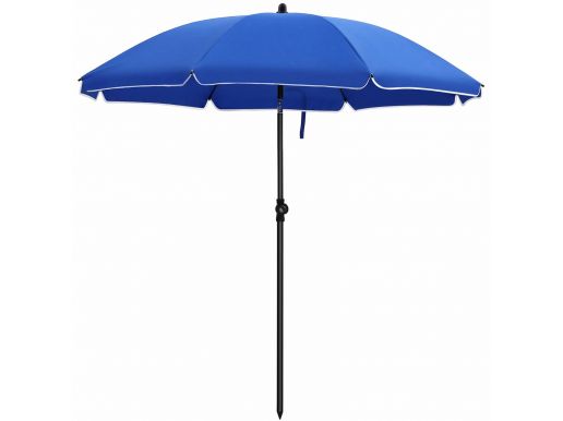 Parasol droit - Ø 160 cm - octogonal - inclinable - avec sac de transport - bleu