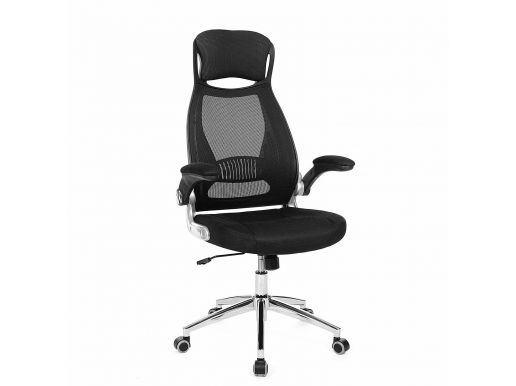 Chaise de bureau - avec fonction d'inclinaison - accoudoirs réglables - noir