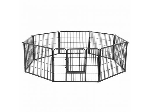 Enclos pour chiens transformable - clôture pour animaux de 60 cm de haut et 210 cm de diagonale - noir