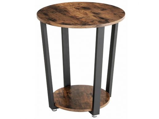 Table d'appoint - cylindrique - look vintage - 50x57x50 cm - brun vintage