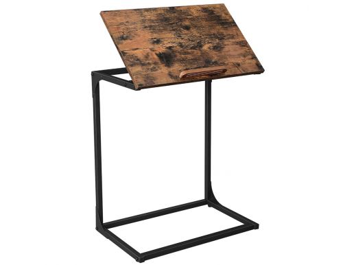 Table d'appoint - surface réglable - style industriel - 55x66x35 cm - brun vintage
