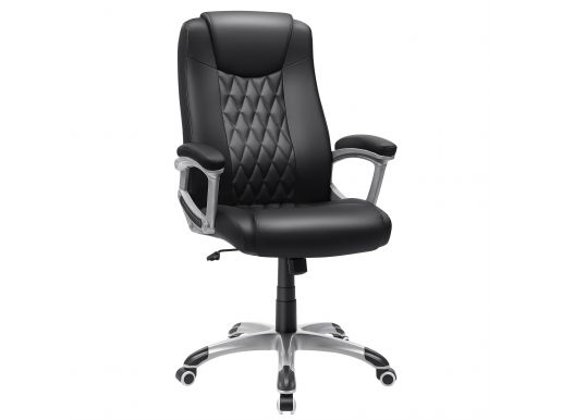 Chaise de bureau design de luxe - motif en pique - noir