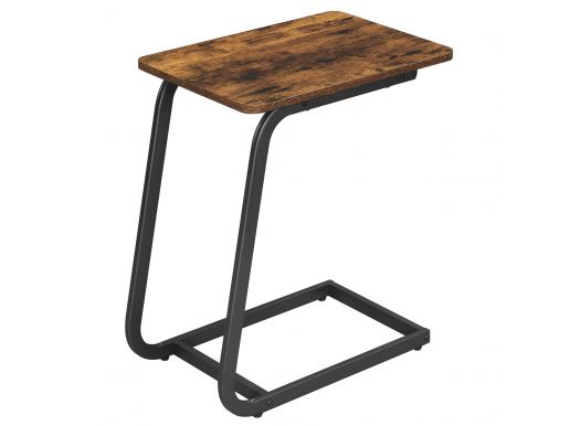 Table d'appoint - sans roulettes - forme oblique - 50x62x35 cm - brun vintage