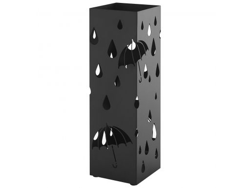 Porte-parapluie en métal - avec bac de récupération d'eau - noir