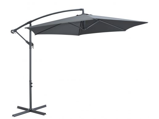 Parasol déporté - Ø 300 cm - inclinable - 3 mètres de diamètre - gris foncé