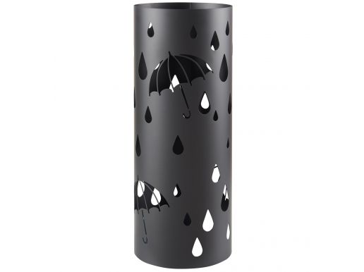 Porte-parapluie rond en métal - support pour parapluie ou cannes - noir