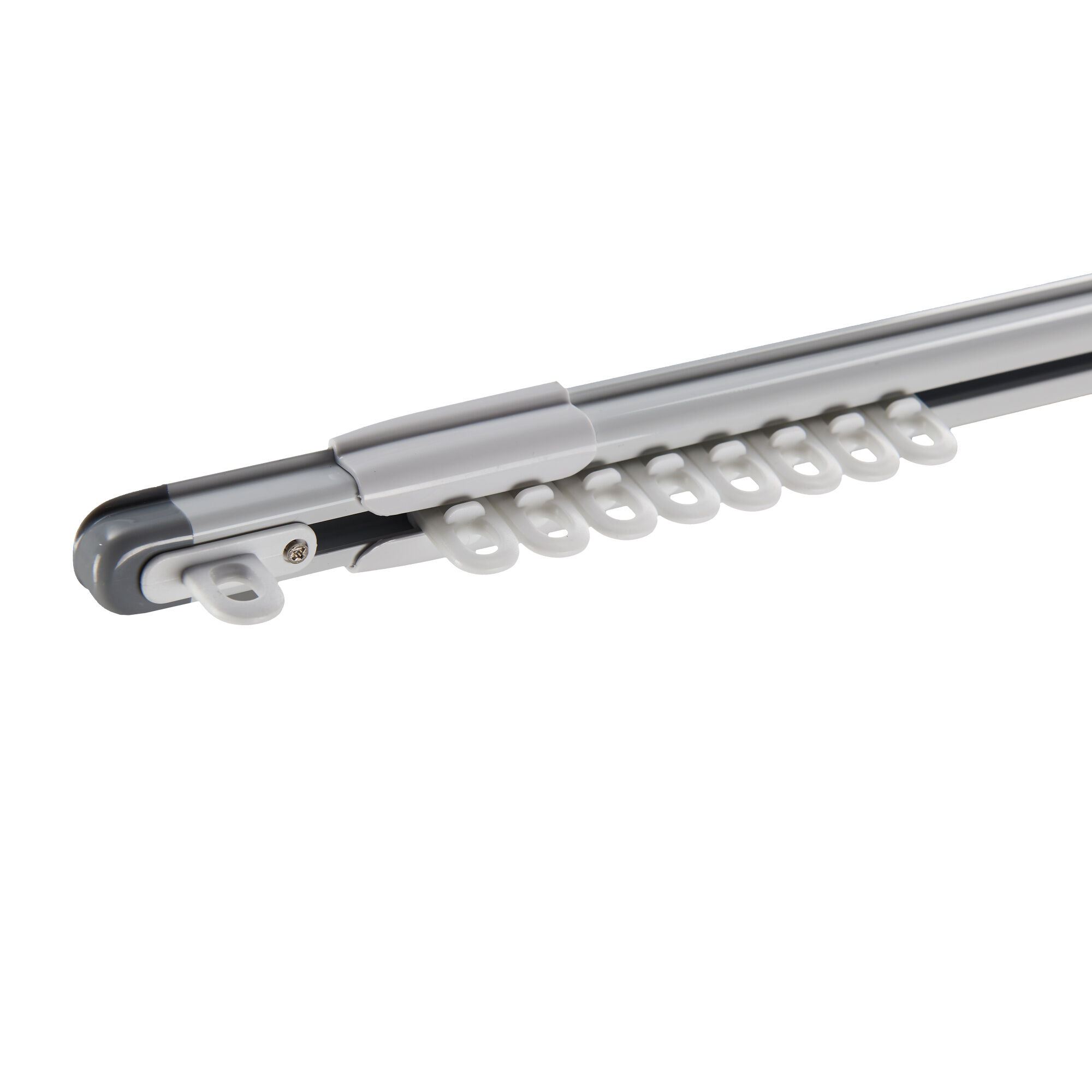 Tringle à rideaux - extensible - de 190 à 360 cm - aluminium - blanc cassé